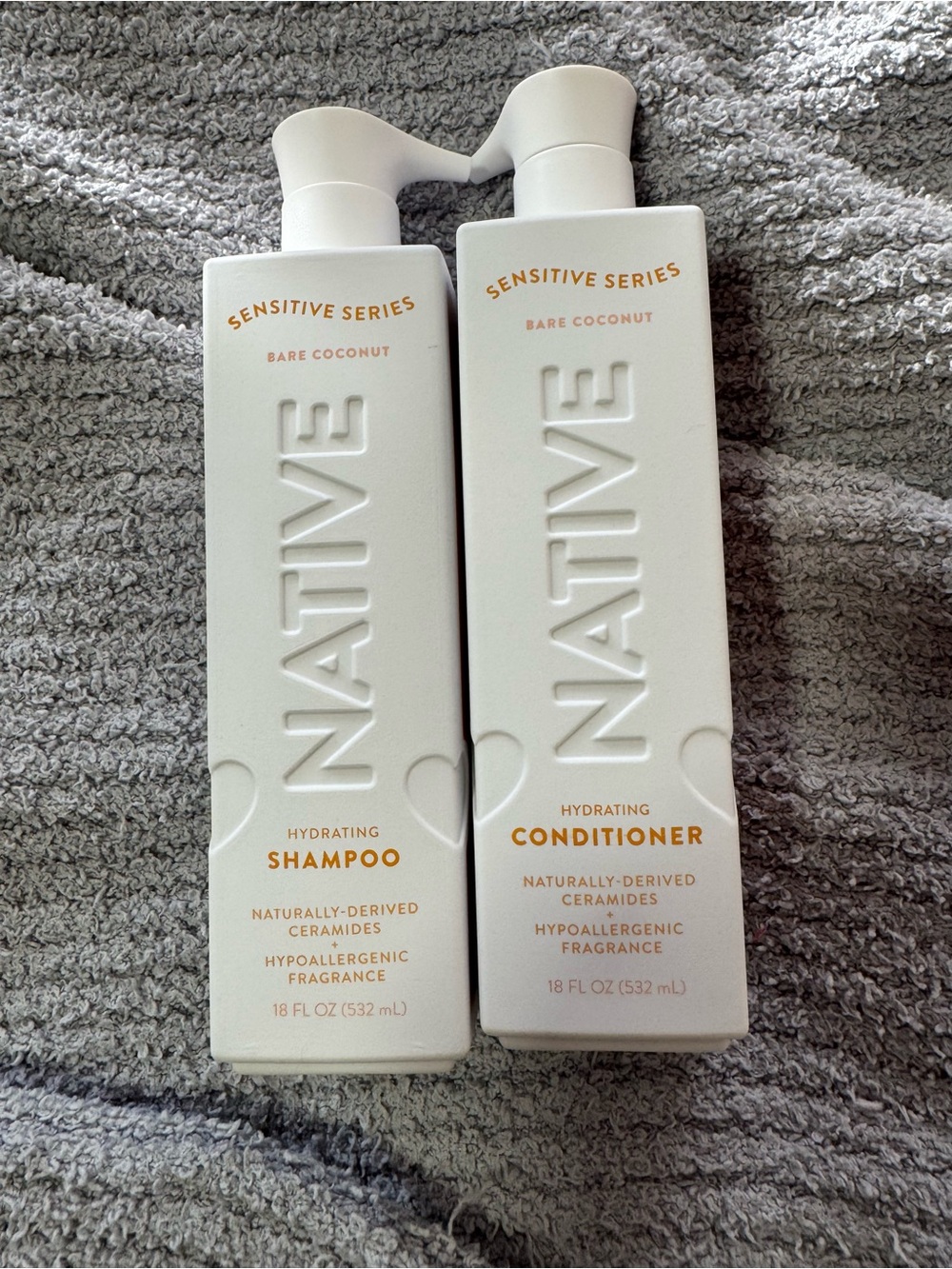 Native Bare Coconut Sensitive Series Hydrating Shampoo & Conditioner - White